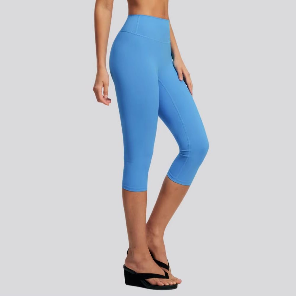 J-Yoga Fitness - Pantalones Capri de Yoga de Cintura