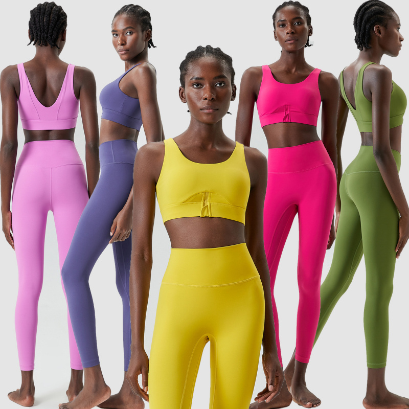 Yoga Fitness Outfit - Conjunto de dos piezas con cremallera