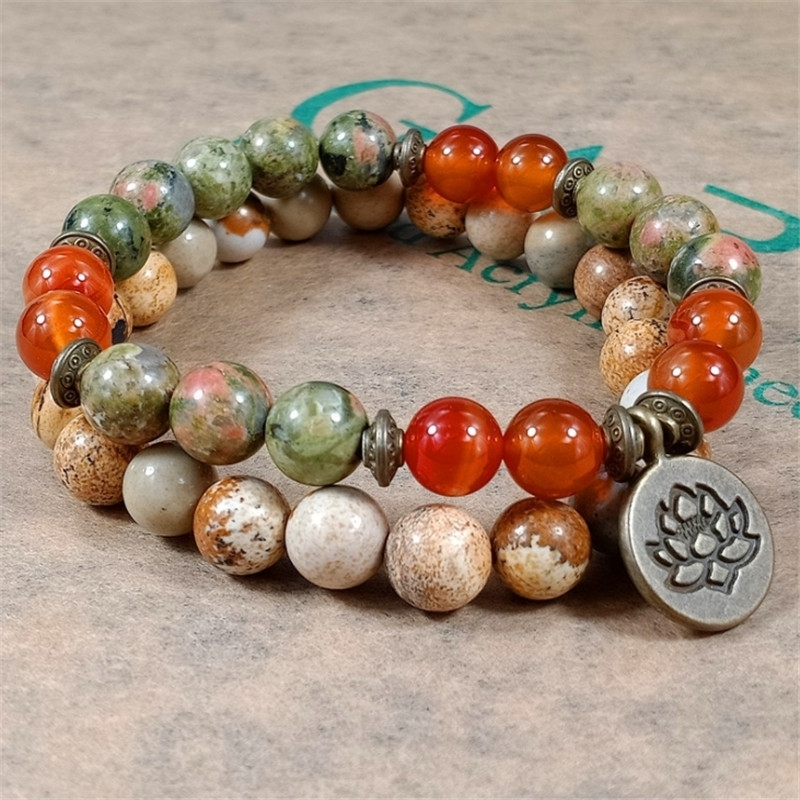 J-Yoga Fitness - Charm Stone muñeca Mala cristal curativo