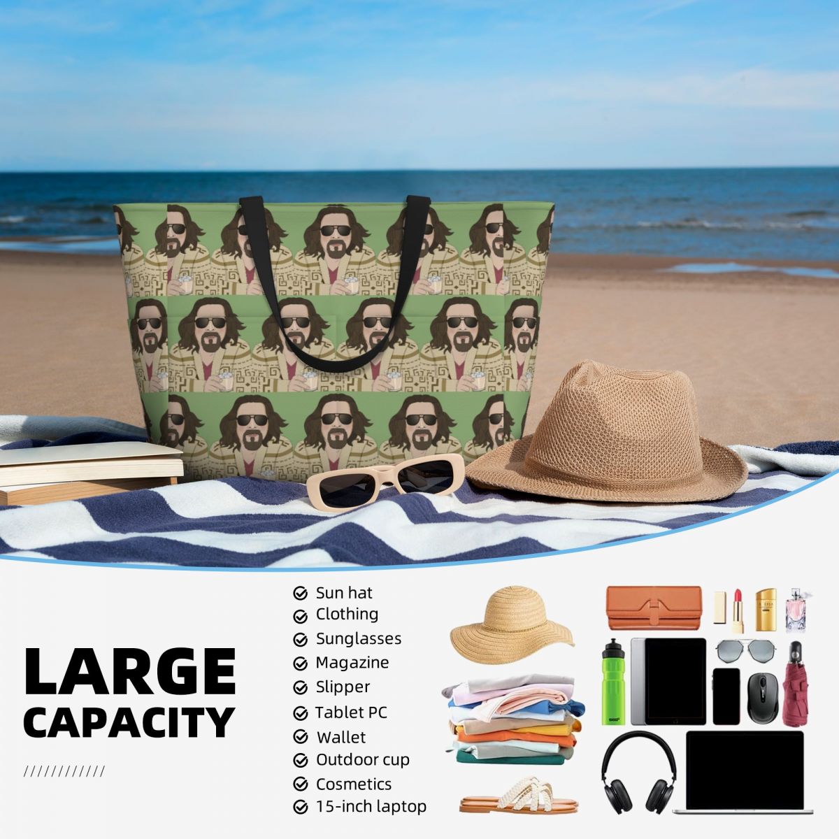 The Dude- The Big Lebowski Bea - Yoga Fitness Dude reseña y precio