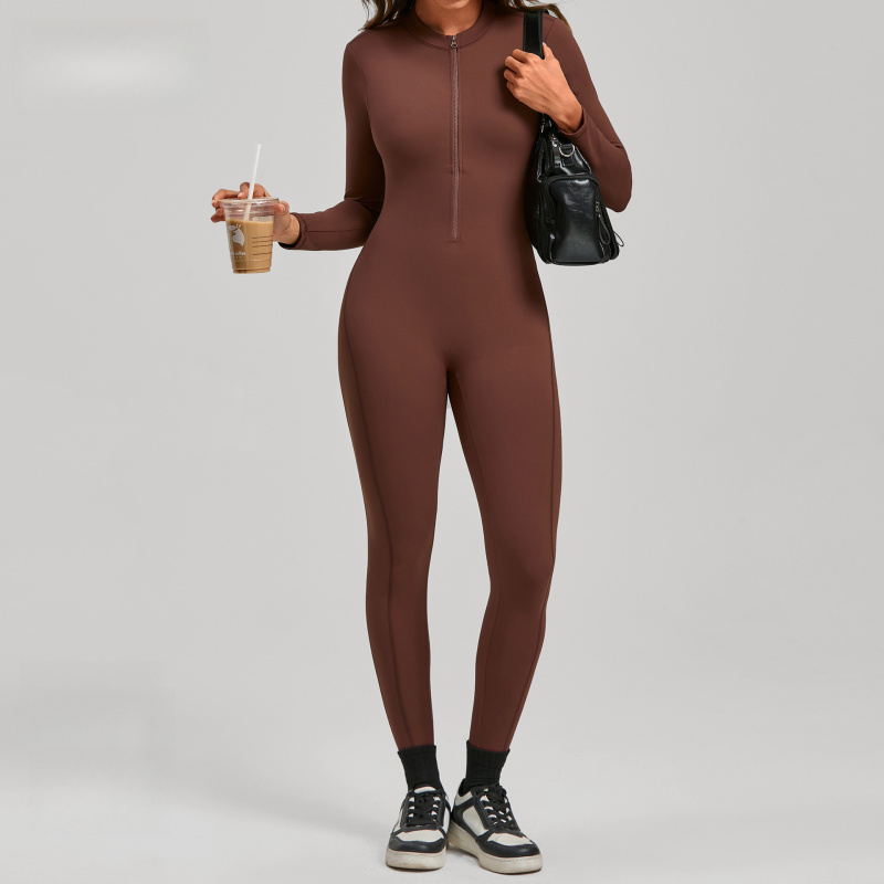 Mono de yoga con cremallera y  - Yoga Fitness Outfit reseña y precio