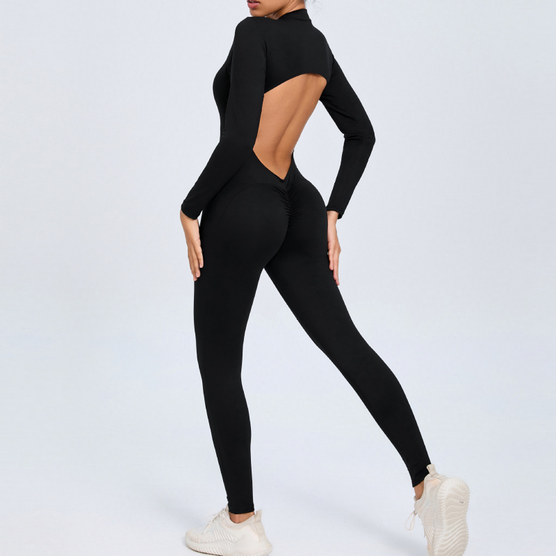 Mono de yoga con cremallera y  - Yoga Fitness Outfit reseña y precio